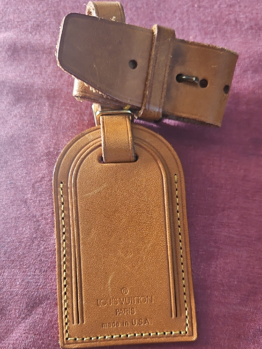 Louis Vuitton Tan Leather Luggage Tag